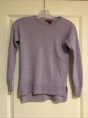 Aqua Lilac Crewneck Cashmere Sweater